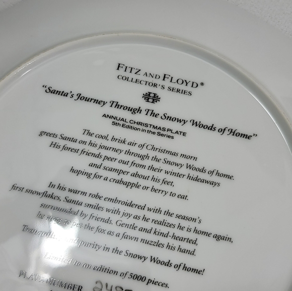 Fitz & Floyd Santas Journey Through The Snowy Woods Of Home Christmas Pl… - Picture 7 of 11